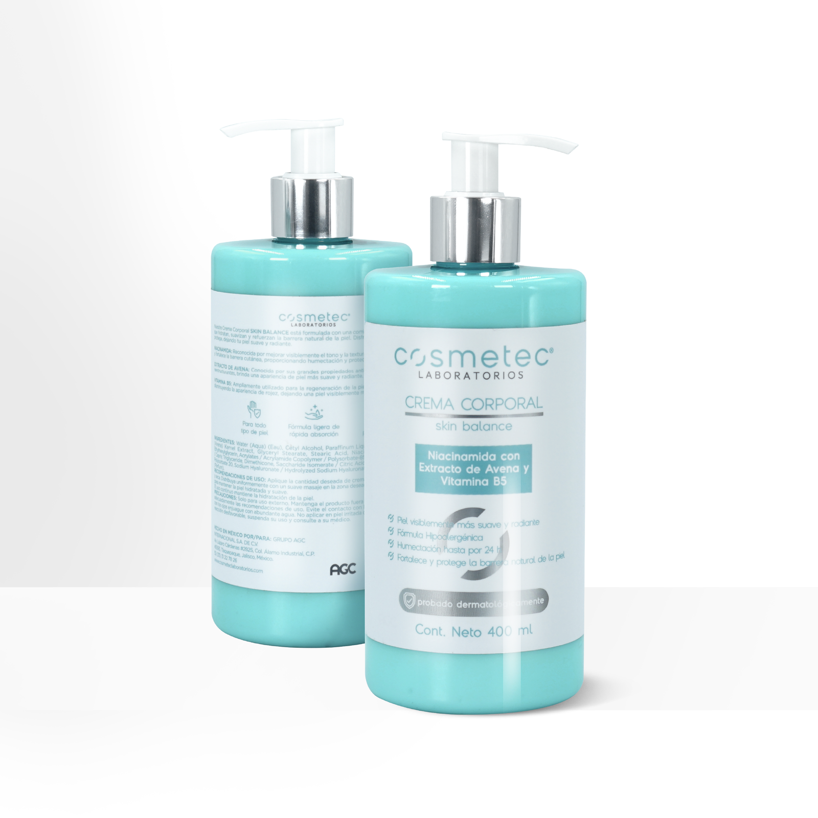 Presentación dúo de la crema corporal